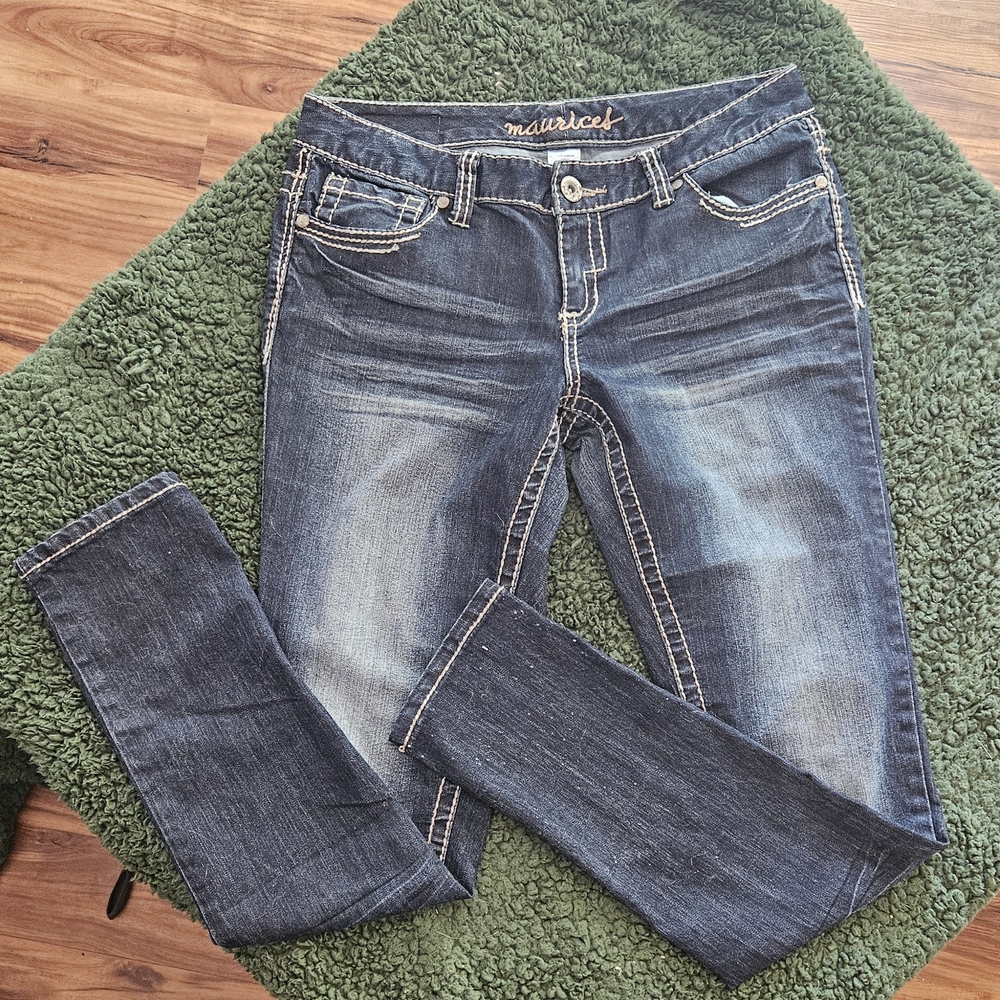 Maurices Blue Skinny Jeans with Gradient Effect